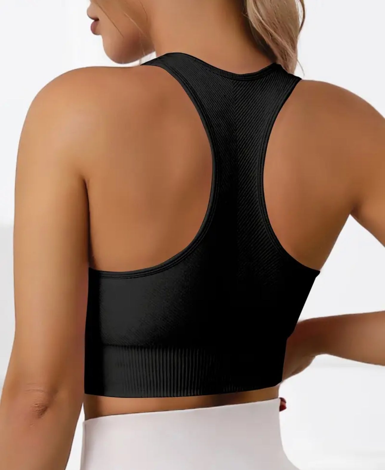 Rib-Knit Sports Bra