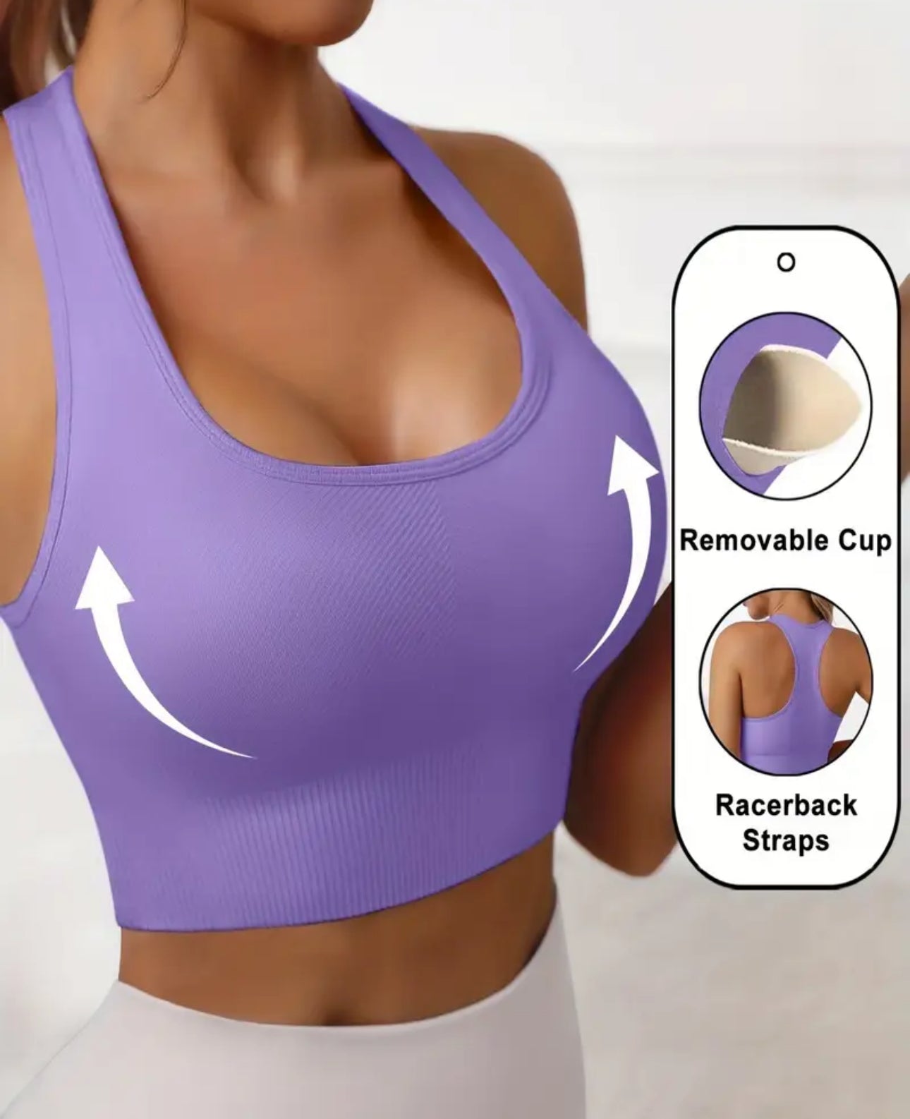 Rib-Knit Sports Bra