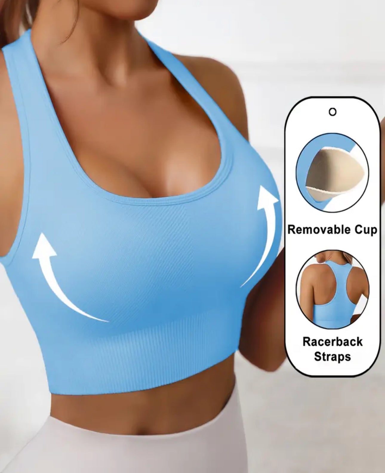 Rib-Knit Sports Bra