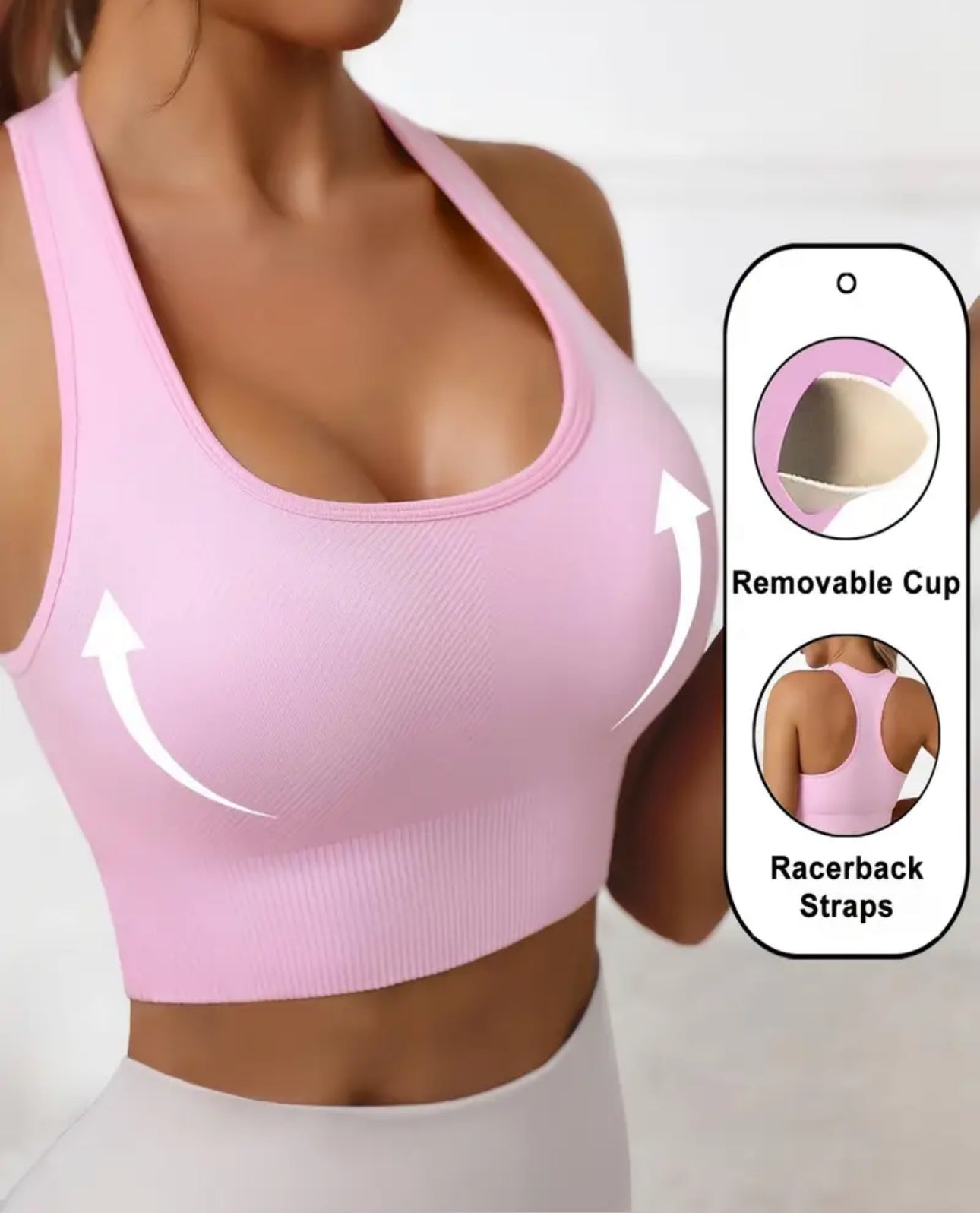 Rib-Knit Sports Bra