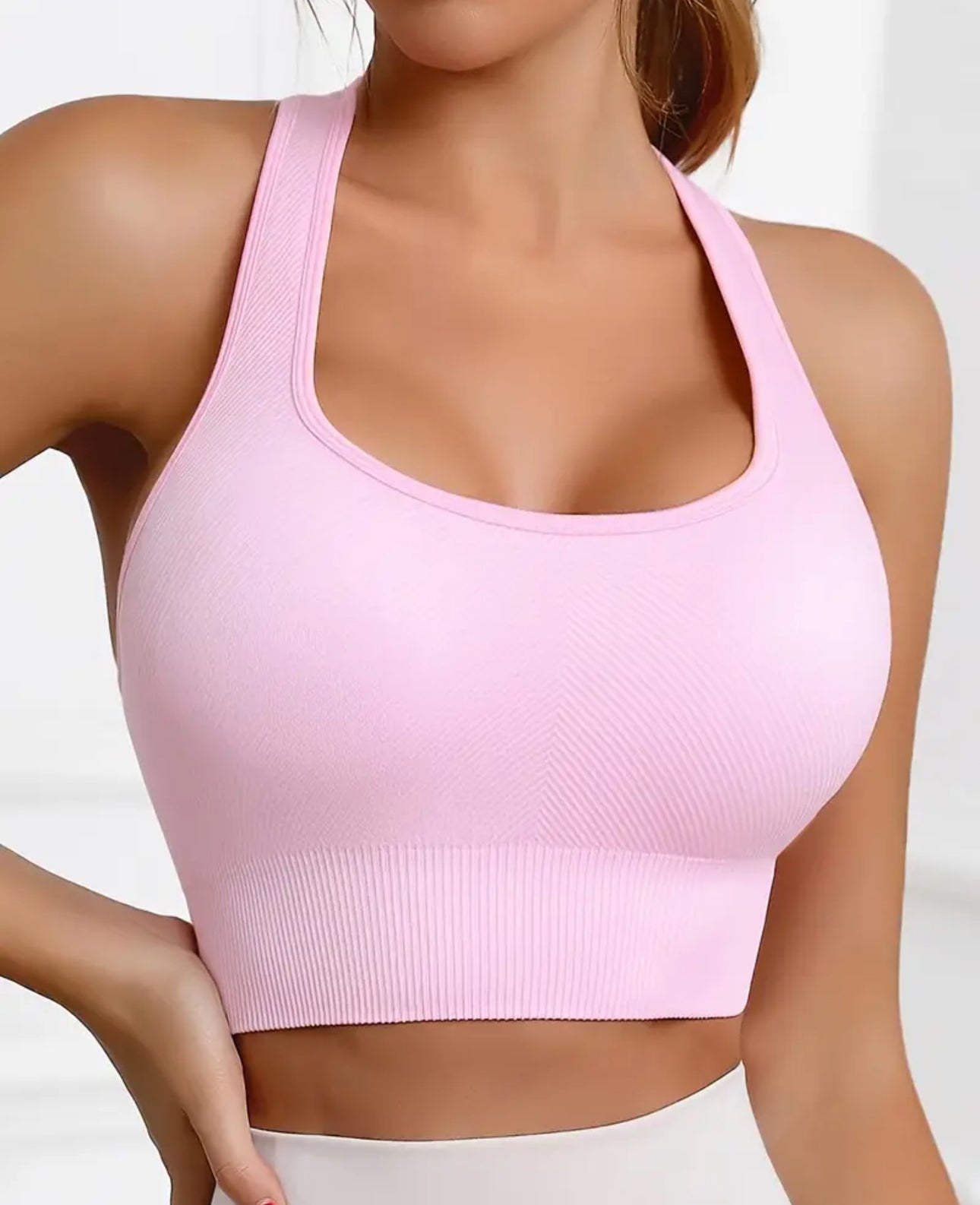 Rib-Knit Sports Bra